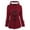 Red, variant on Meichang Women's Fuzzy Fleece Pea Coat Plus Size Casual Horn Button Hoodies Jacket Winter Warm Hooded Outerwear with Pockets