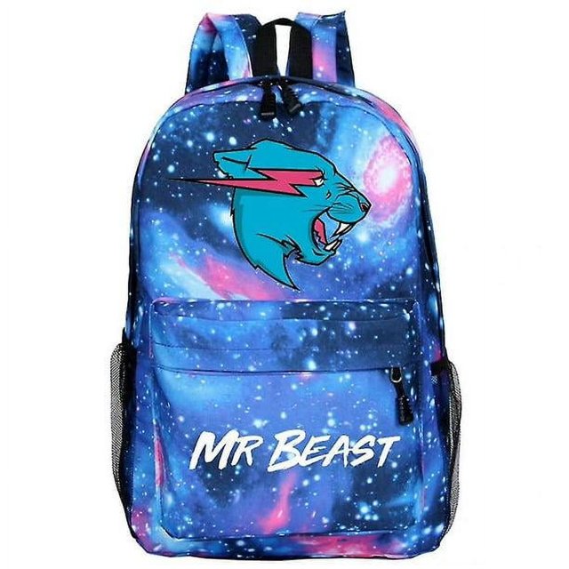 Mochila con temática de Mr Beast, mochila de viaje escolar ajustable de gran capacidad, bolsa unisex para niños, regalos