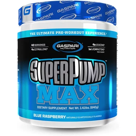 Nutrition Superpump Max Pre-Workout 640g 40 Servings Blue Raspberry New