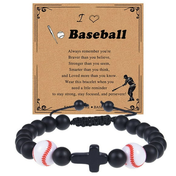 Hearth & Gear Europe And America Sports Style Natural Stone Basketball Bracelet Woven Bracelet Tennis Card Hand Jewelry Adult Fashion Hand Jewelry Theme Design Gi Alarm for Men Mens Work Girls