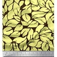 thumbnail image 1 of Soimoi Brown Cotton Poplin Fabric Basil Leaves Printed Fabric 1 Yard 42 Inch Wide, 1 of 3