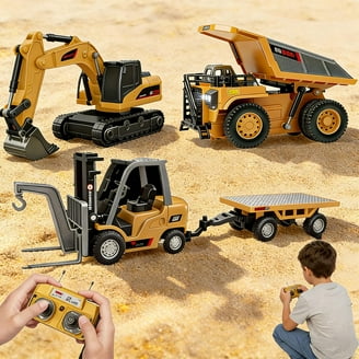 DOUBLE E Remote Control Truck RC Excavator Toy 17 Channel 3 in 1
