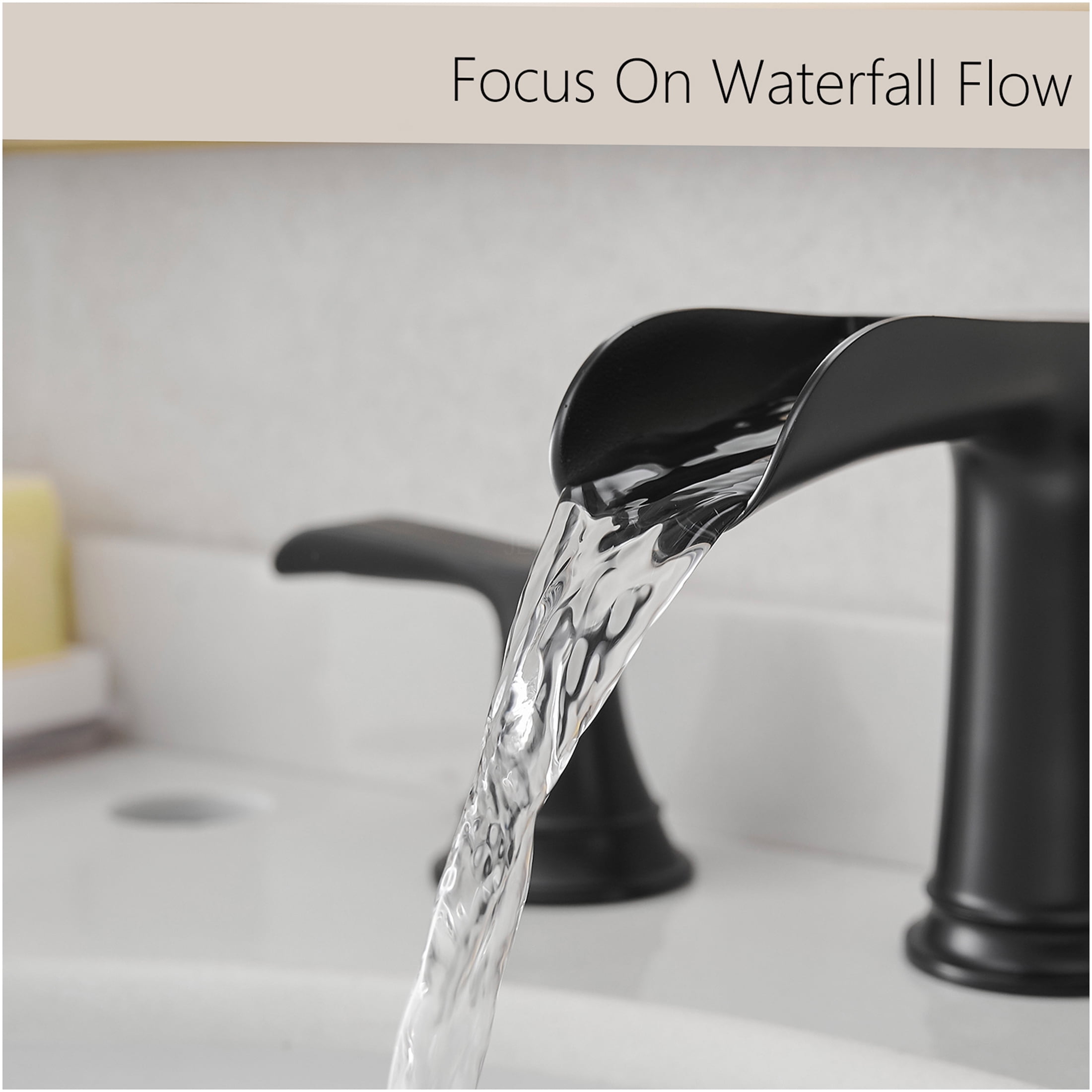 JERFIT 8-inch Widespread Bathroom Sink Faucet, 3-Hole Matte Black Vanity Faucet with Lever Handles and Pop-Up Drain