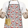 thumbnail image 2 of Gray Christmas Santa Pattern Apron-Garden Aprons for Women with Pockets-Cotton Linen Waterproof Kitchen Cooking Gardening Aprons Adjustable for Kitchen,Cooking,BBQ and Salon 33"x27", 2 of 7