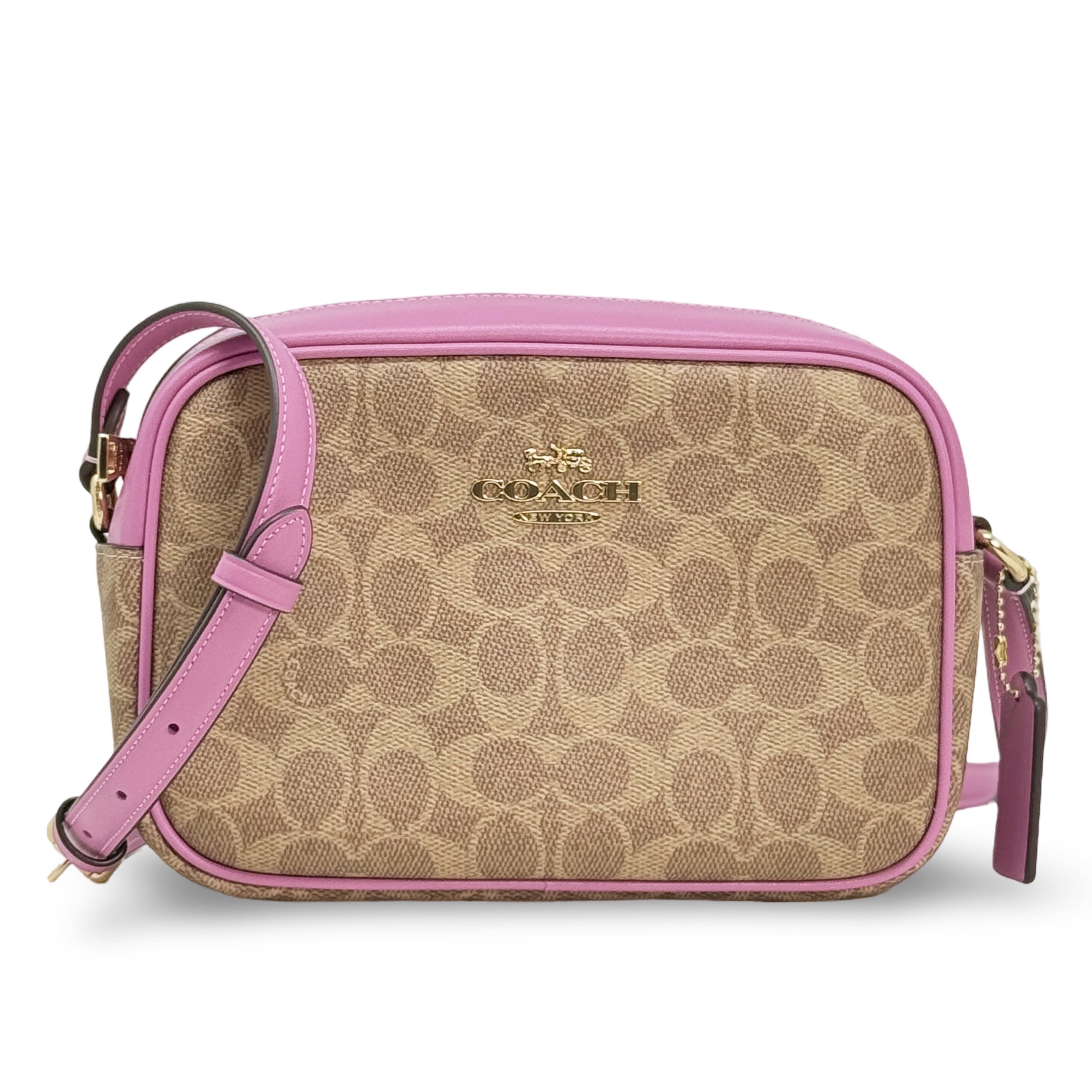 Coach (CF327) Mini Lillie Magenta Jumbo Floral Leather