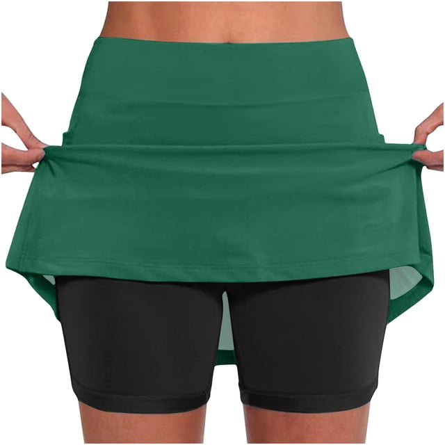 Bowake Jupe-Short Athlétique Taille Haute pour Femmes avec Short pour Course Entraînement Sports Golf