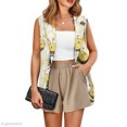 thumbnail image 4 of Chririnla Cute Bee Daisy Pattern, Breathable Women's Sleeveless Blazer Vest for Summer Winter Work, Classic Dressy Women's Sleeveless Waistcoat, 4 of 11
