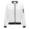 thumbnail image 3 of Lovskoo 2024 Womens Bomber Jacket Spring Casual Jackets Lightweight Zip Up Jacket Coat Windbreaker Outwear White, 3 of 7