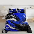 thumbnail image 2 of Feelyou Blue Oil Printing Queen Comforter Set, Modern Fashion Artwork Bedding Sets, Teen Kid Adult Reversible Bedding Comforter Set, Ultra Soft Home Decor, 3pcs, 2 of 8