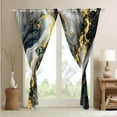 thumbnail image 3 of Black Marble 30%-50% Blackout Curtains Teal Butterfly Curtains & Drapes 2 Panels 38"Wx45"L,Gold Marbling Curtains Abstract Ombre Ink Fluid Art Window Curtains, 3 of 5