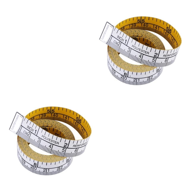 Matsuzay 1.5m Tape Measurer Double Scales Body Measuring Seamstress Measurement Ruler PU Flat Tapes Rulers Sewing Tools Cloth Amarillo 1.5 m 2Conjunto