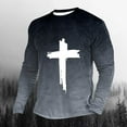 thumbnail image 2 of ZCFZJW Ombre Sweatshirts for Men Casual Tie Dye Gradient Cross Print Long Sleeve Crewneck Pullover Tops Trendy Athletic Basic T-Shirts Black XXXXXL, 2 of 3