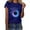 Blue, variant on Short Sleeve T Shirts for Women Summer Printing Europe And The United States Men And Round Neck Casual T-shirt Tops