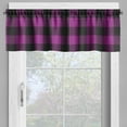 thumbnail image 4 of Ambesonne Buffalo Check Valance & Curtain, Flannel Pattern Art, 55"x36", Purple and Black, 4 of 7
