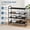 Black With Fabric, variant on Simple Trending 5-Tier Stackable Expandable Shoe Rack Organizer Shelf, Black