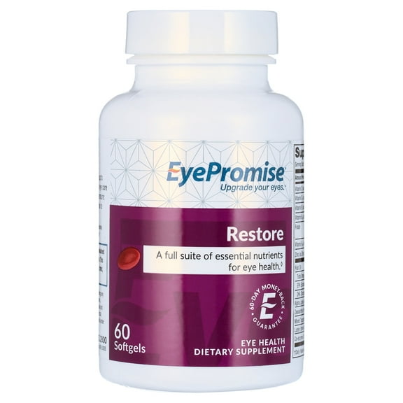 EyePromise Restore Eye Vitamin Supplement - 60 Softgel Capsules with Lutein, Vitamin C, Vitamin D, Omega-3 Fish Oil, Zeaxanthin