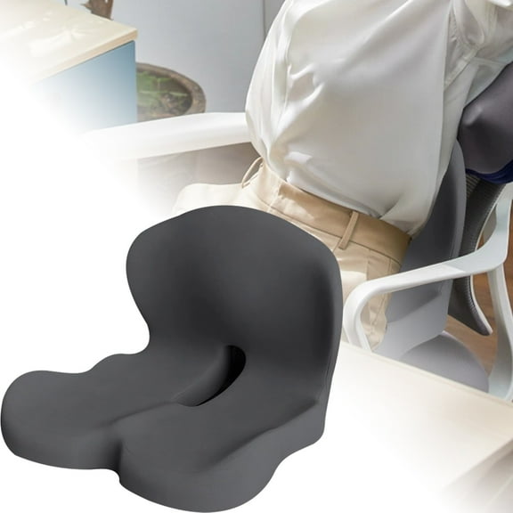 2025 Memory Foam Seat Cushion with Lumbar Support - L-Shaped Ergonomic Office Chair & Car Cushion for Back Pain Relief - Trucker & Long Sitting Comfort