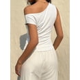 thumbnail image 4 of EMMIOL Women's Off Shoulder Sleeveless Polka Dot Ruched Tank Top - Y2K Casual Going Out Top, 4 of 6