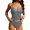 Gray, variant on Women's Tankini Swimsuit Two Piece Set Mesh Splicing Side Drawstring Back Strap Adjustable Beach Vacation Swimwear, Red L