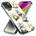 thumbnail image 2 of MUNDAZE Apple iPhone 13 Mini Shockproof Clear Hybrid Protective Phone Case Cute White Blue Daisies Gnomes Cover, 2 of 5