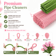thumbnail image 6 of 400 Pcs Pipe Cleaners Craft,4 Assorted Colors Tulip Pipe Cleaners Bulk, Chenille Stems for DIY Tulip Flower Making Kit with Floral Wires, Gardening Tape,Stamen& Ribbon, 6 of 7