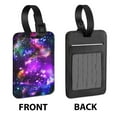 thumbnail image 2 of WIRESTER 2pcs Set PU Leather Luggage Tags Privacy Label Flap for Travel Suitcase Baggage - Blue Purple Nebula Galaxy, 2 of 7