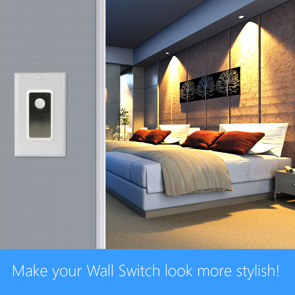 SK-8A Wireless DIY 3-Way On Off Anywhere Lighting Home Control Wall Switch Set with Snap On Cover - No neutral wire required
