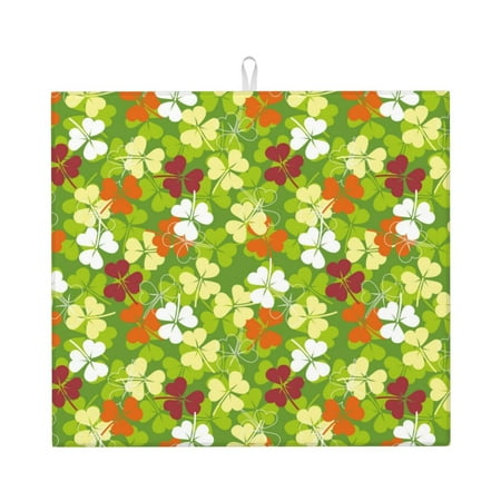 

Naloa St. Patrick s Day3 Dish Drying Mat for Kitchen Counter Heat Resistant Drainer Mats Absorbent Draining Mat Dish Rack Pad 16 x18