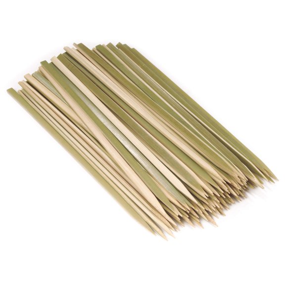 BambooMN Brand - Premium Flat Style Bamboo Wood BBQ Kebab Meat and Fruit Food Skewers, 11.8" - 100 pcs