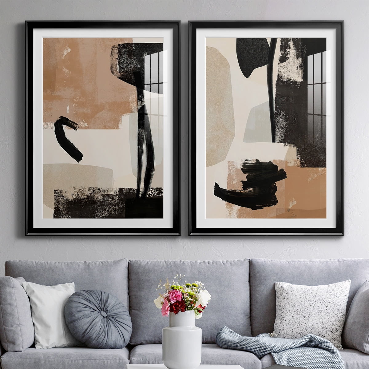Wexford Home Selective Arrangement III Premium Framed Print, 26.5" x 36.5" - Ready to Hang, Black (Set of 2)
