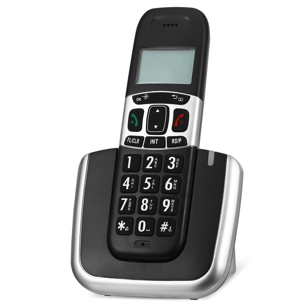 Teléfono inalámbrico para el hogar, teléfono portátil, teléfono fijo inalámbrico para oficina, teléfono fijo para el hogar para personas mayores y familias con enchufe estadounidense de 100-240 V.
