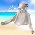 thumbnail image 3 of YunPes Kids UPF 50+ Sun Protection Jacket Ice Silk Cropped Zip Hooded Sweatshirts with Face Cover & Thumb Holes Summer Outdoor Beach, 3 of 3