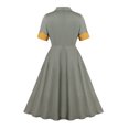 thumbnail image 3 of Cagogo Women's 1950s Vintage Audrey Hepburn Style Cocktail Party Evening Prom Gown Swing Dresses Rockabilly Retro Short Sleeve Midi Dress, 3 of 8
