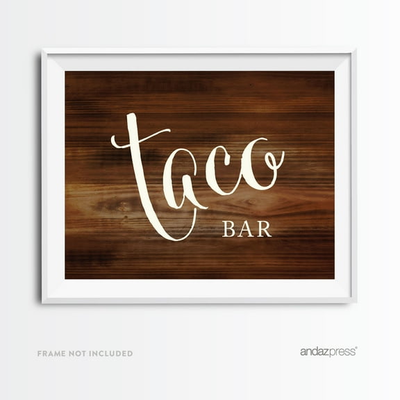 Taco Bar Rustic Wood Wedding Party Signs