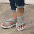 thumbnail image 2 of Honeeladyy Womens Large Size Sandals Thick Bottom Fish Mouth Sandals Buckle Design Summer Beach Shoes Comfort For Outdoor Comfort Slides Beach Shoes Christmas Gifts for Mom Gray Size 40, 2 of 7