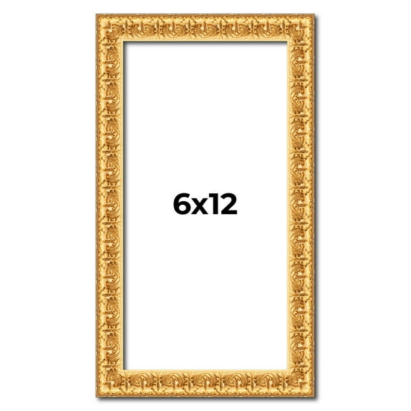 6x12 Frame Gold Real Wood Picture Frame