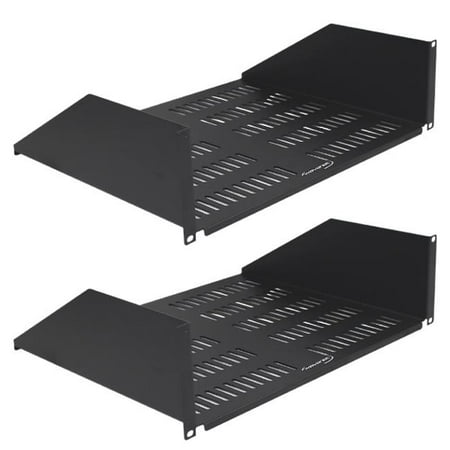

WaveNet 3073-N 19 in. Wide 15 in. Deep Tray 50 lbs 3U Steel Rack Mount Vented Shelf Black - Pack of 2
