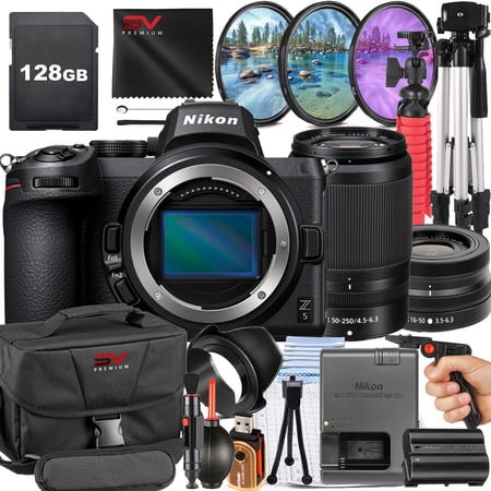 Nikon Z5 Mirrorless Camera with 50-250mm Lens + SanDisk 128GB Memory Card + Pistol Grip Tripod + SV Premium Accessory Bundle (International Version)