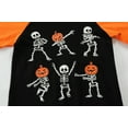 thumbnail image 3 of FEDPOP Boys Halloween Shirts Kids Glow in the Dark Skeleton Graphic Tees Raglan Pumpkin T-Shirt Size 8 Years, 3 of 8