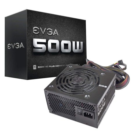 500 W1, 80+ WHITE 500W, 3 Year Warranty, Power Supply 100-W1-0500-KR, Black, 3 Year Warranty. For a LIMITED TIME, +2 extra years with registration. (Valid from 6/5/2018 -.., By EVGA