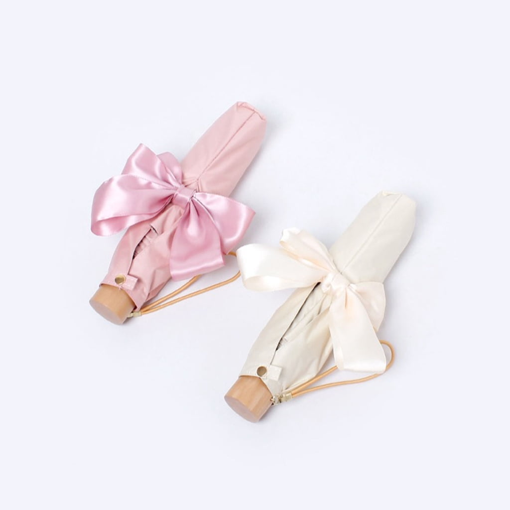 Auto Sun and Rain Umbrella Lightweight Folding Design with Large Bowknot