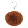 thumbnail image 1 of Xingzhi Pom Pom Keychain Plush Fashion Home Car Door Key Holder Hanging Backpack Handbag Coin Purse Decorative Pompom Keyrings Coffee, 1 of 6