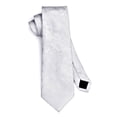 thumbnail image 5 of HISDERN Paisley Ties for Men Solid Tie Handkerchief Floral Men's Necktie & Pocket Square Set,White-B, 5 of 7