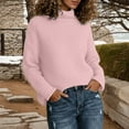 thumbnail image 2 of uikmnh Fall Sweaters Winter High Neck Knitted Sweater Long Sleeve Rolled Edge Pullover for Cozy Fall Turtleneck Top Cute Sweaters Size:S, 2 of 4