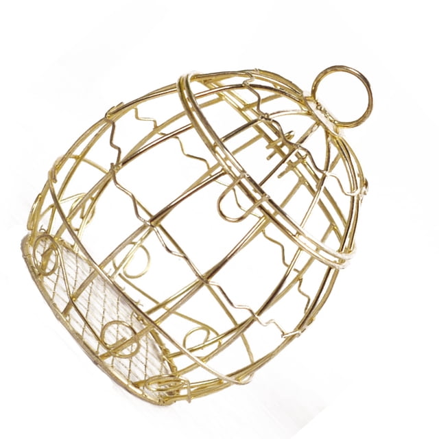 Greeniant Alimentador de pájaros colgante, soportes de dispensación para el hogar, contenedor de alimentos para exteriores, dispensador de alimentación Juguetes para pájaros Dorado Tipo 2 Greeniant PT002589-02