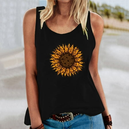 

Tawop Women S Casual Crewneck Sunflower Print Camisole Strap Bra Easter