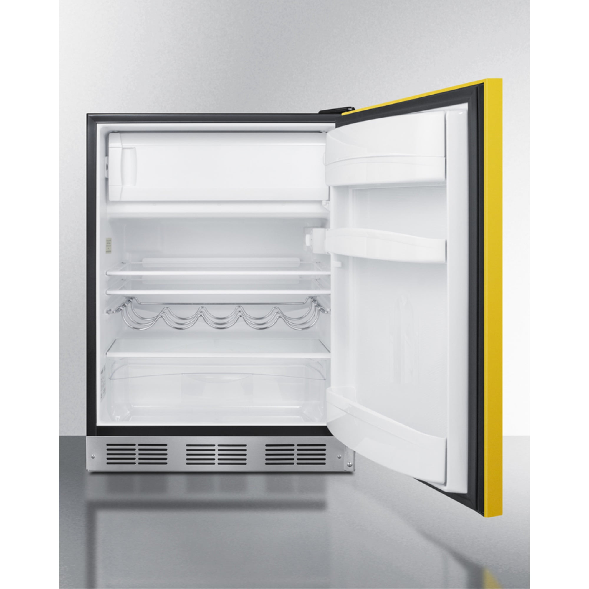 Summit Brf631bk 24 Inches Wide 5.1 Cu. Ft. Compact Refrigerator And Freezer Combo - Yellow
