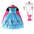 thumbnail image 1 of HAWEE Princess Robe Anna pour Filles Princess Costumes Enfants Halloween Cosplay Fête d'Anniversaire Déguisement avec Cape, 1 of 4