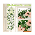 thumbnail image 2 of 4pcs Flores Artificial Wisteria Decoración Boda Hogar Fiesta Lab.G Blanco, 2 of 5