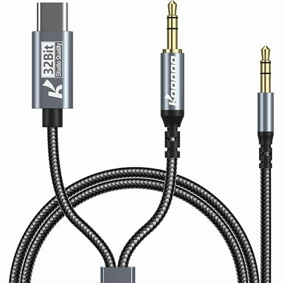 YJJSKEJI USB C to 3.5mm Audio Aux Jack Cable 7FT, 2-in-1 Type C Adapter to 3.5mm Aux Auxiliary Audio with Male to Male Stereo Audio Cord Compatible with Google Pixel 2 3 XL Moto Z Galaxy Note10 